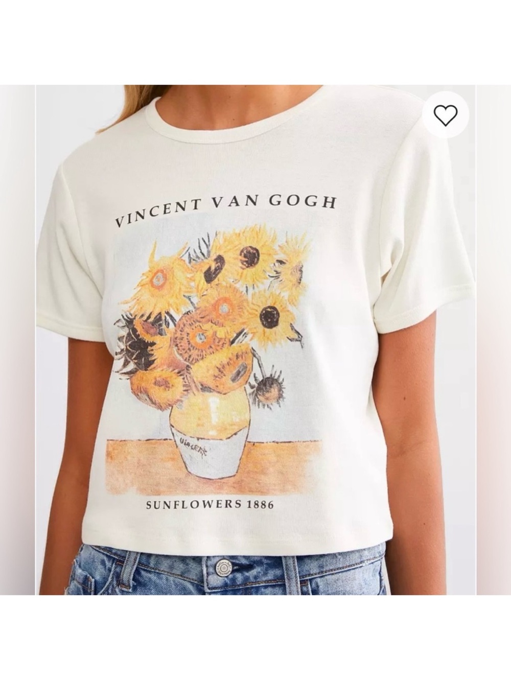 Vinyl Icons Vincent Van Gogh Sunflowers 1886 Cream Graphic ArtsyTee